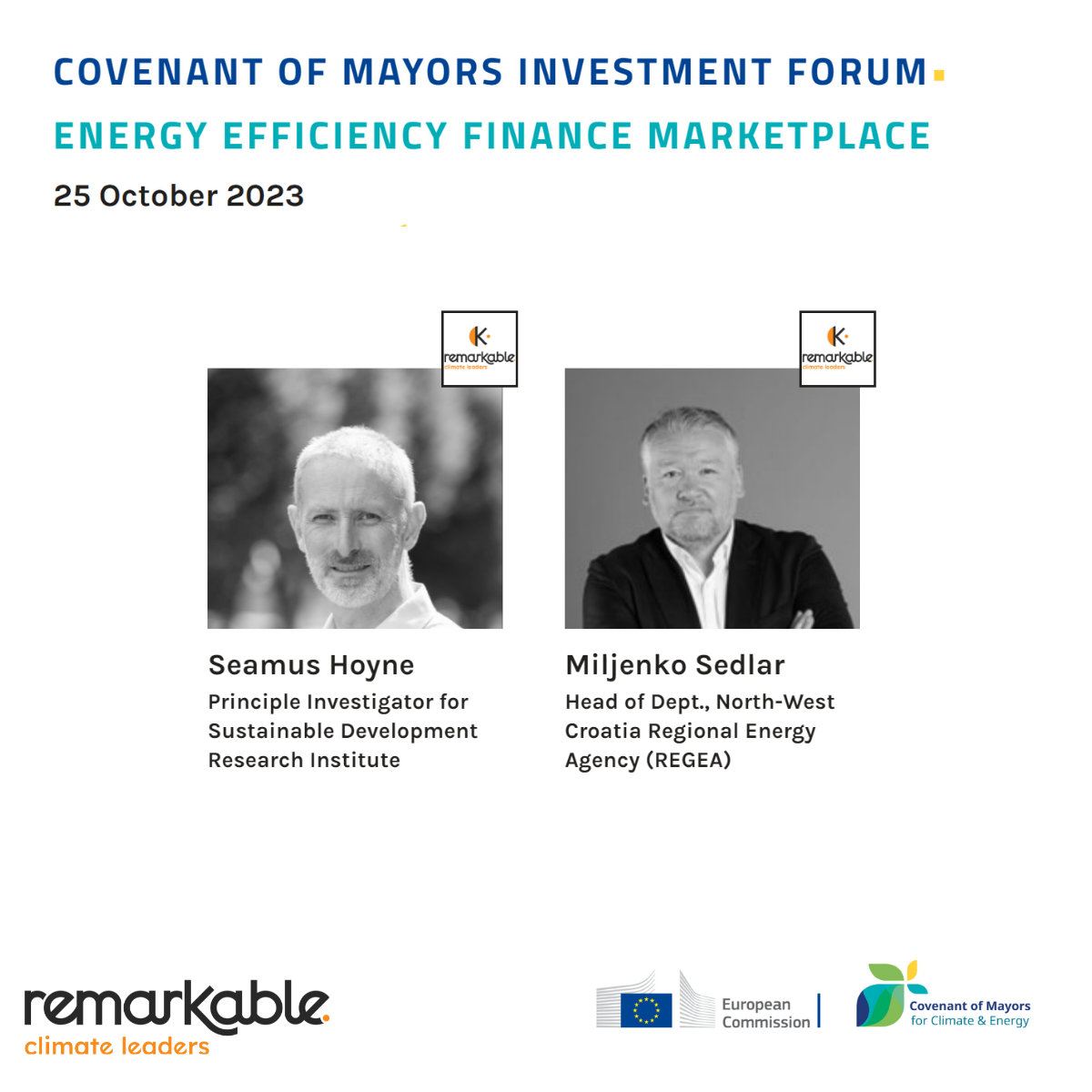 Meet REMARKABLE Climate Leaders at the Covenant of Mayors Investment Forum 2023