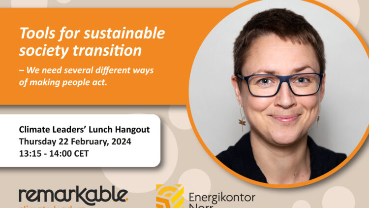 Join Climate Leaders Circle Digital Lunch with Elina Eriksson!